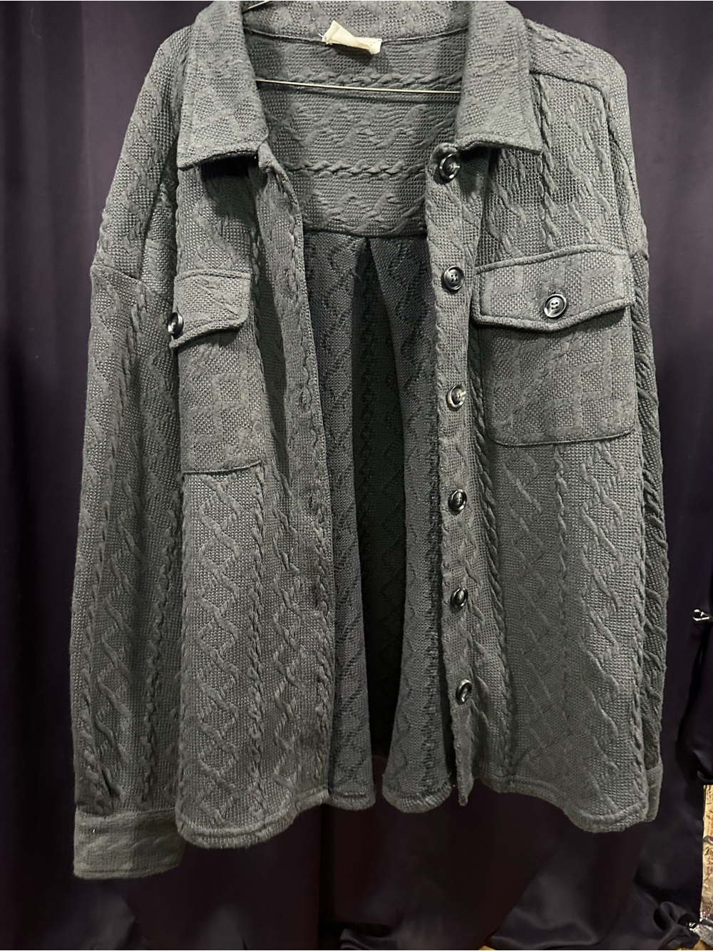 New In textured charcoal gray jacket Sz M